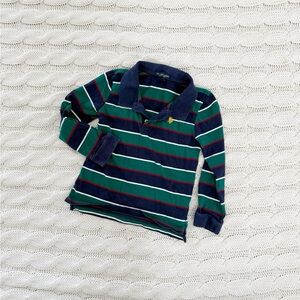U.S. Polo Assn. Green and Blue Striped Kids Polo